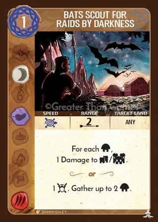 Card art for Bats Scout for Raids by Darkness