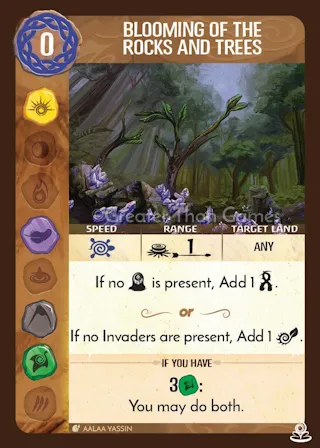 Card art for Blooming of the Rocks and Trees
