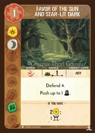 Card art for Favor of the Sun and Star-lit Dark