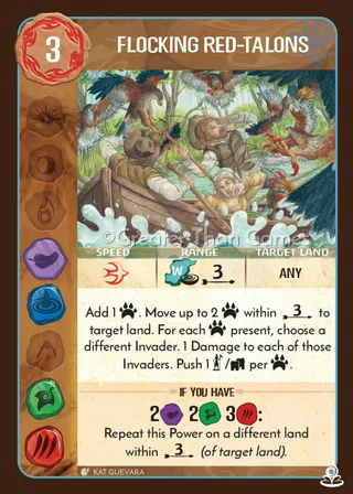 Card art for Flocking Red-Talons
