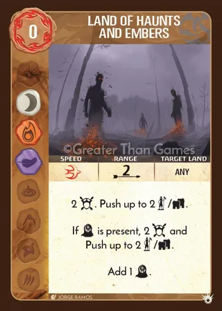 Card art for Land of Haunts and Embers