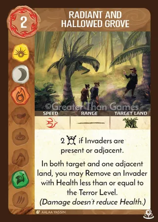Card art for Radiant and Hallowed Grove