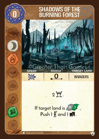 Card art for Shadows of the Burning Forest