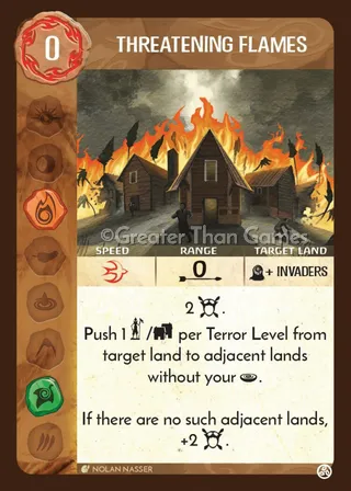 Card art for Threatening Flames