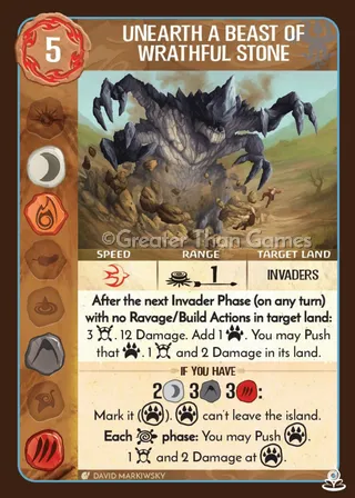 Card art for Unearth a Beast of Wrathful Stone