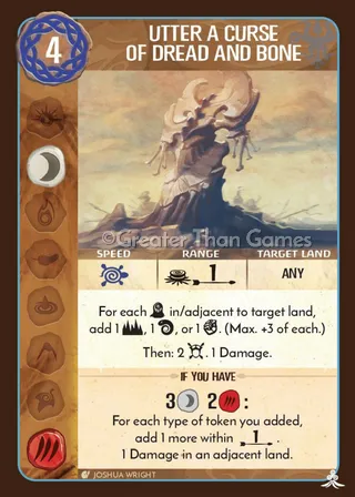 Card art for Utter a Curse of Dread and Bone